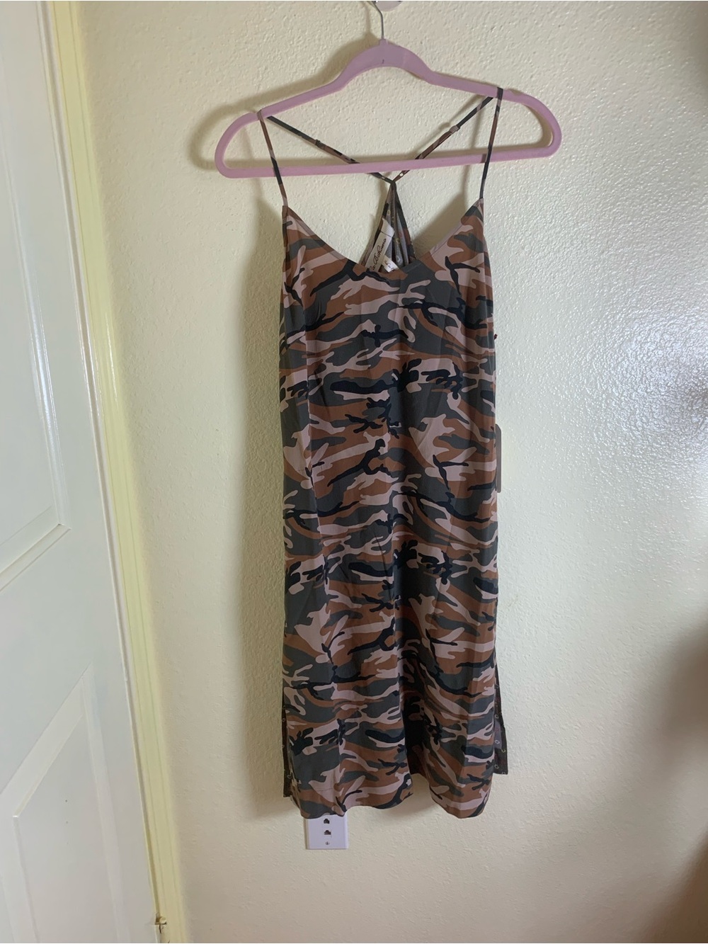 NWOT La Boheme Camo Slip Dress in Brown and Green